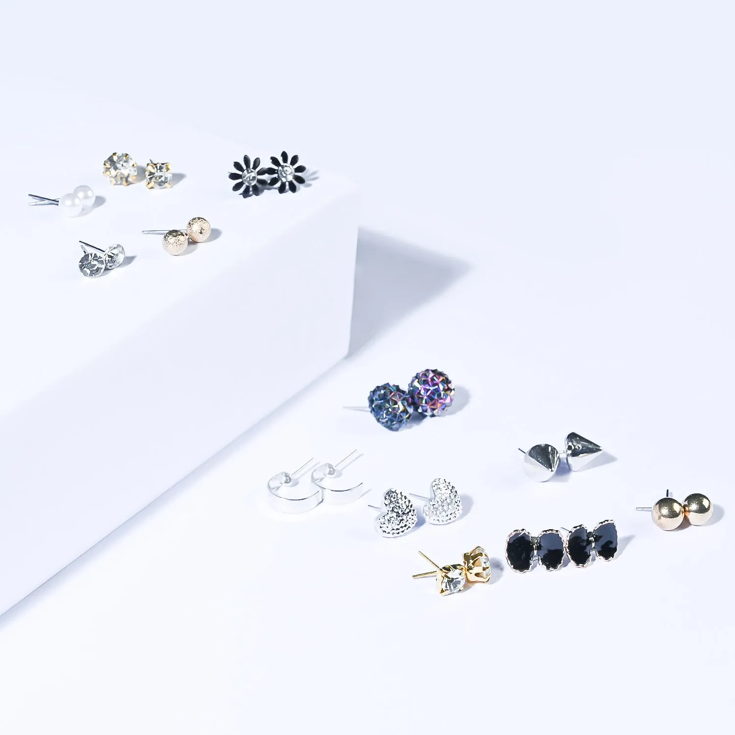 12 Pairs Charming Ears Studs/Tops For Girls