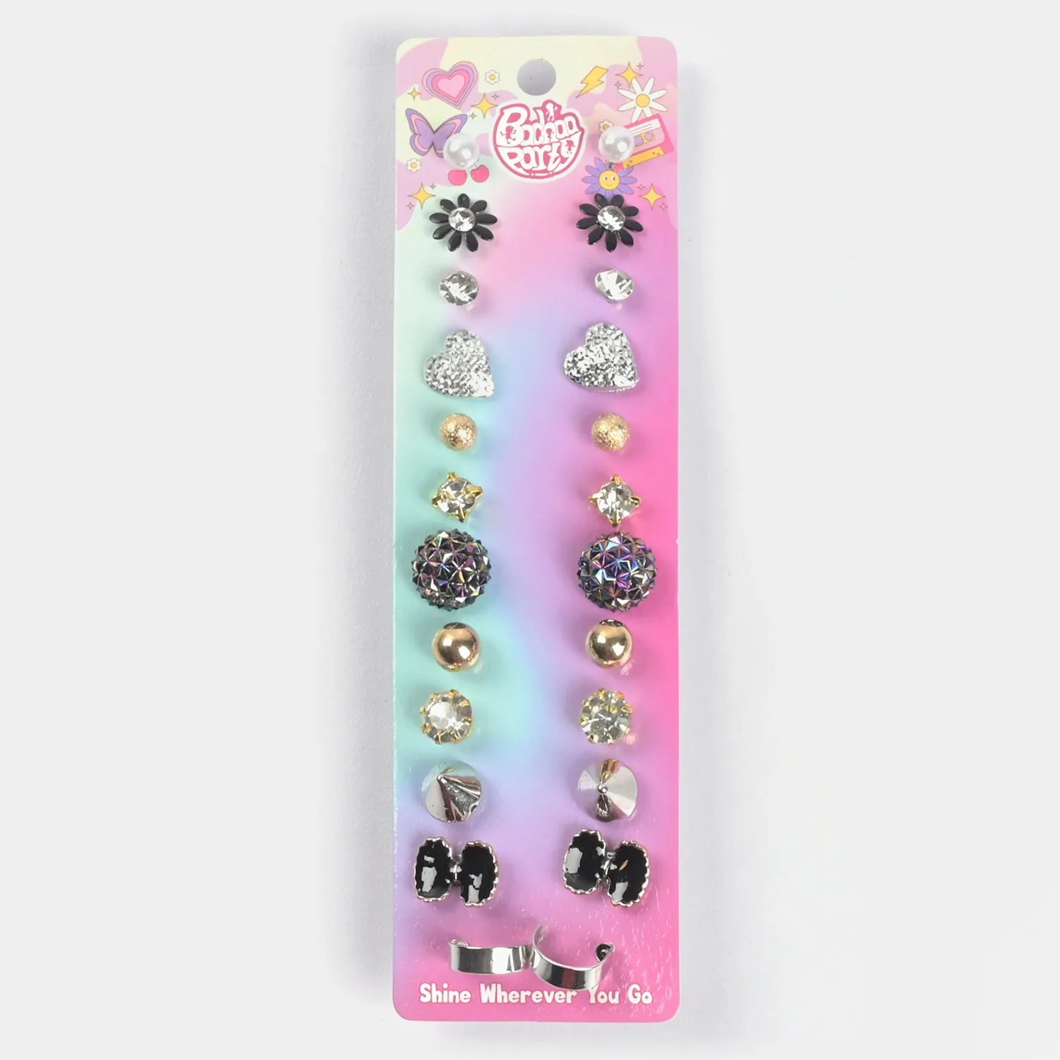 12 Pairs Charming Ears Studs/Tops For Girls