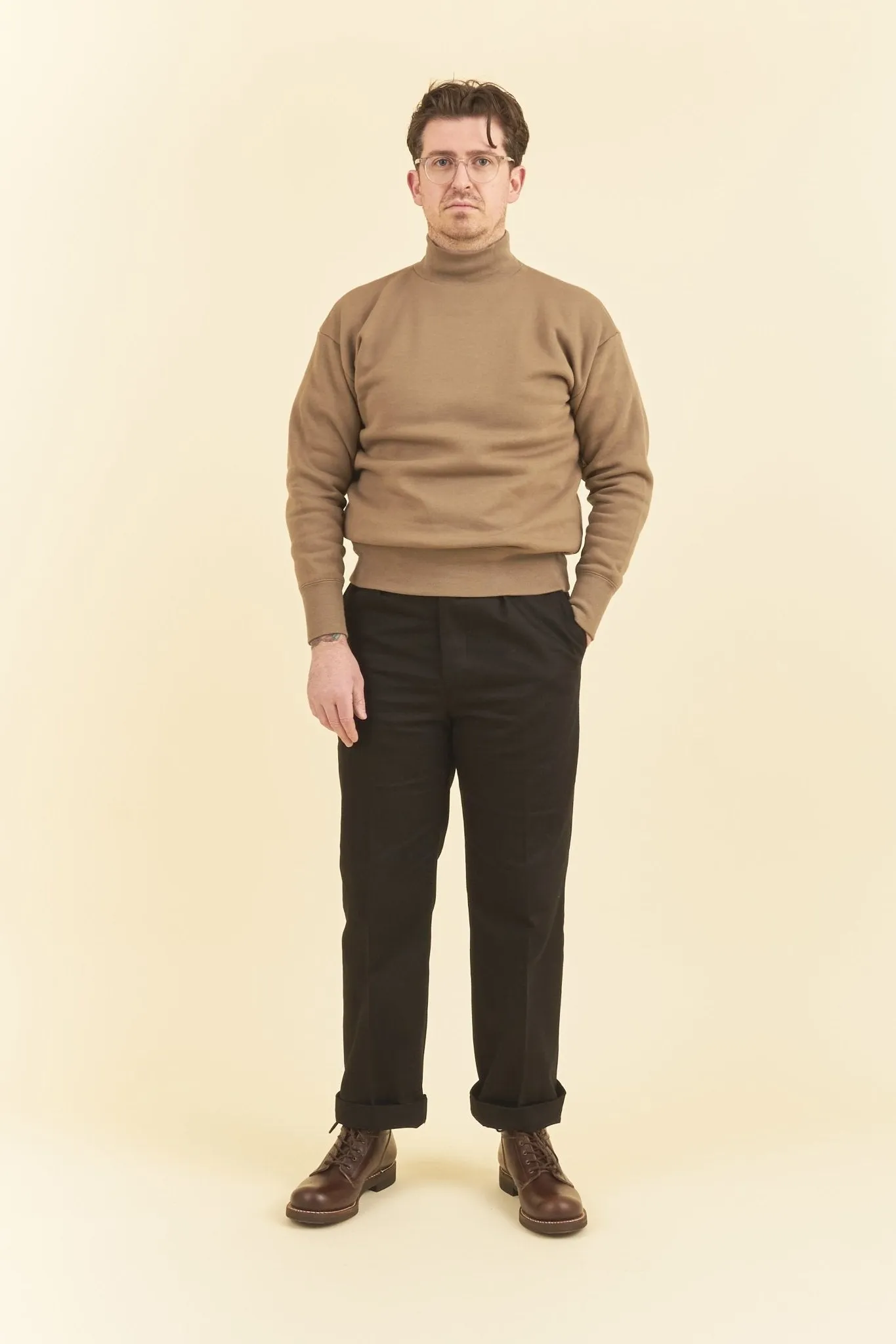 Addict Clothes ACVM Mockneck Sweatshirt - Sand