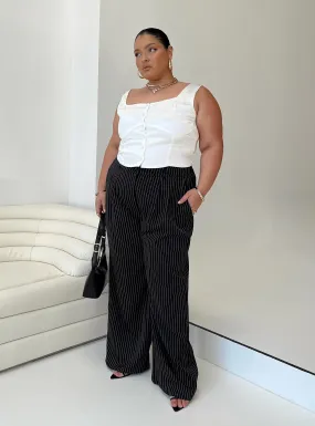 Archer Pants Pinstripe Black Curve