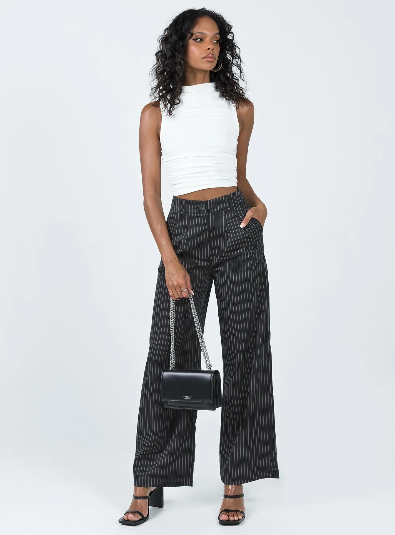 Archer Pants Pinstripe Black