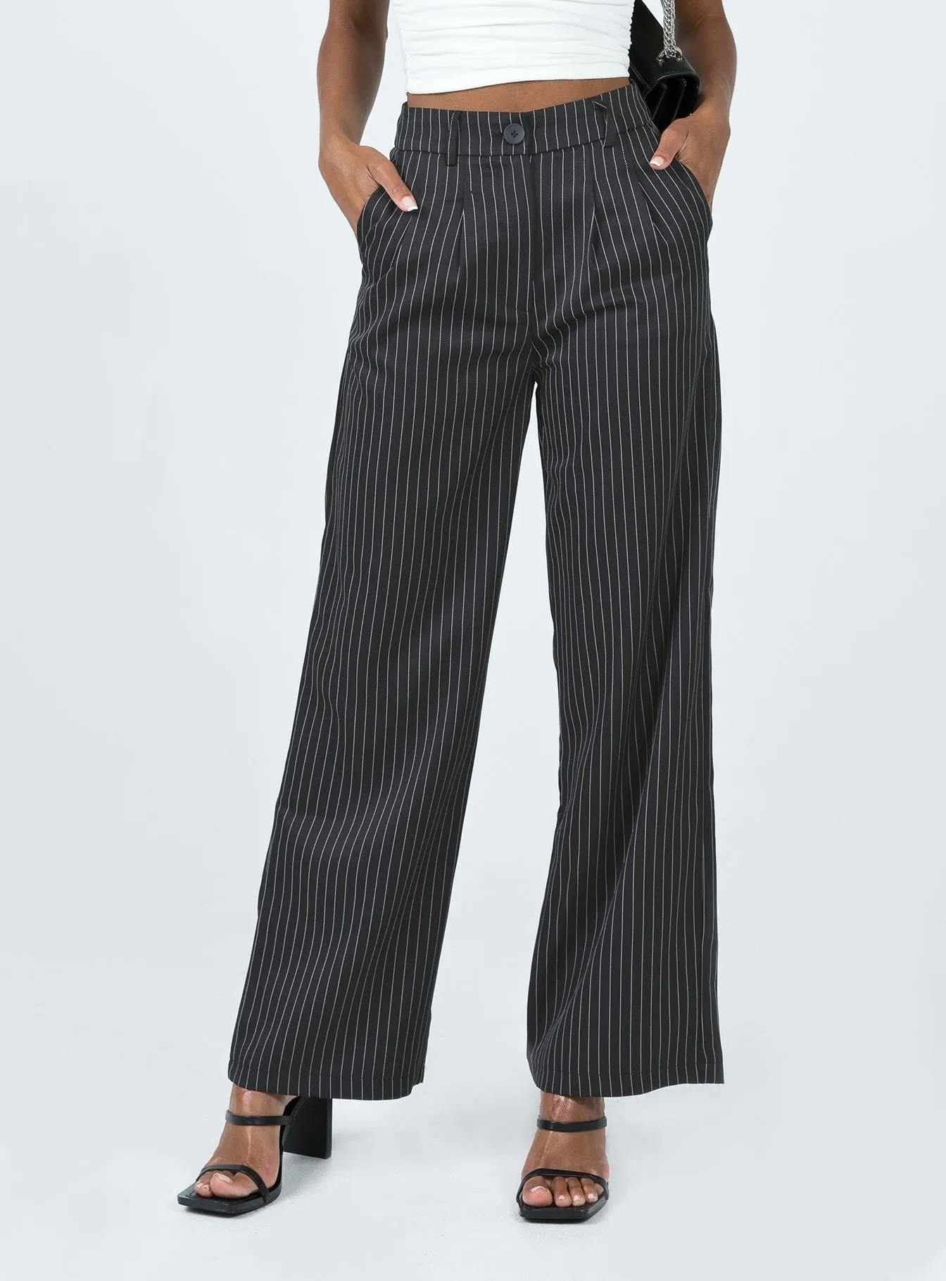 Archer Pants Pinstripe Black