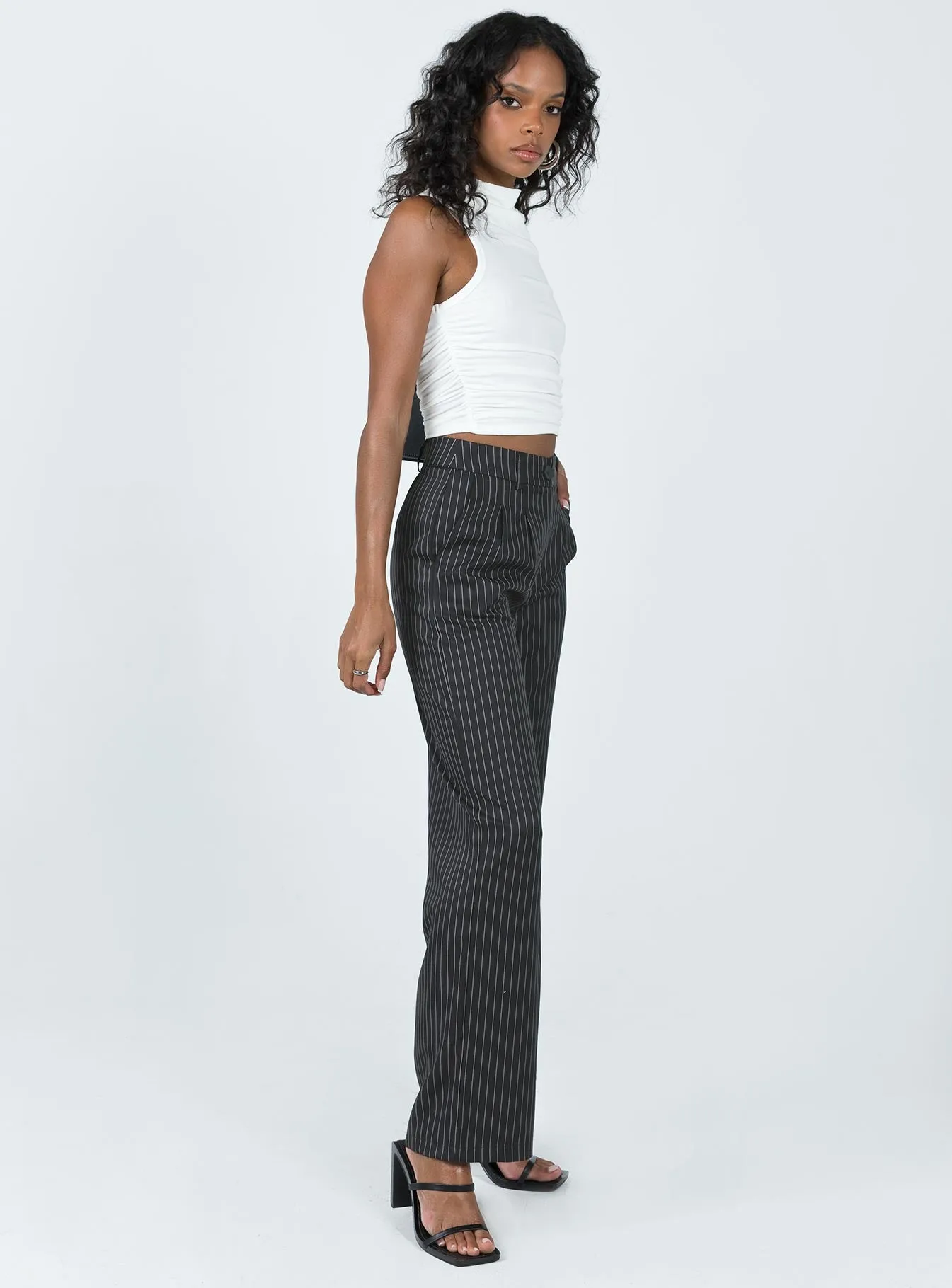 Archer Pants Pinstripe Black