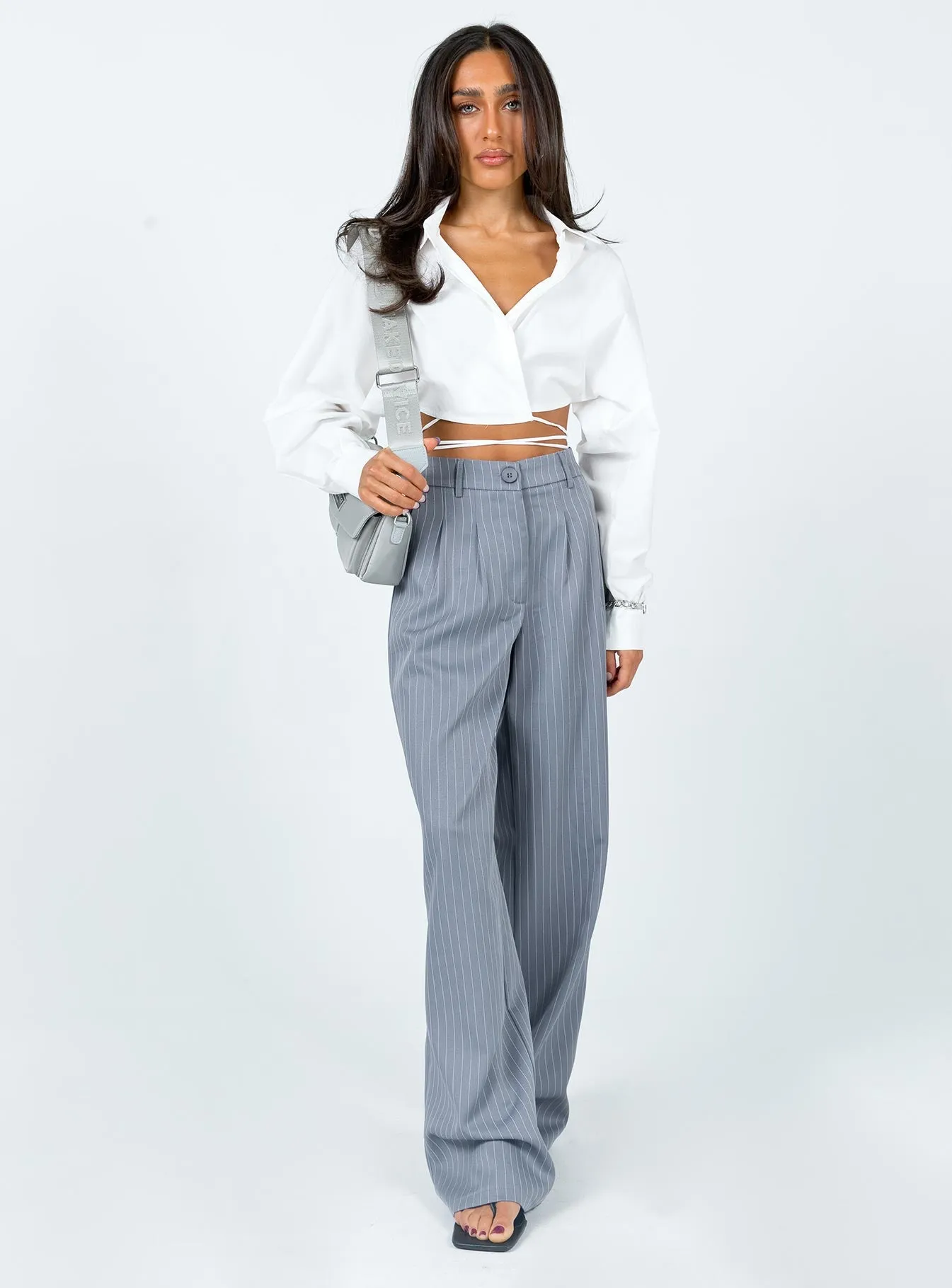 Archer Pants Pinstripe Grey Petite