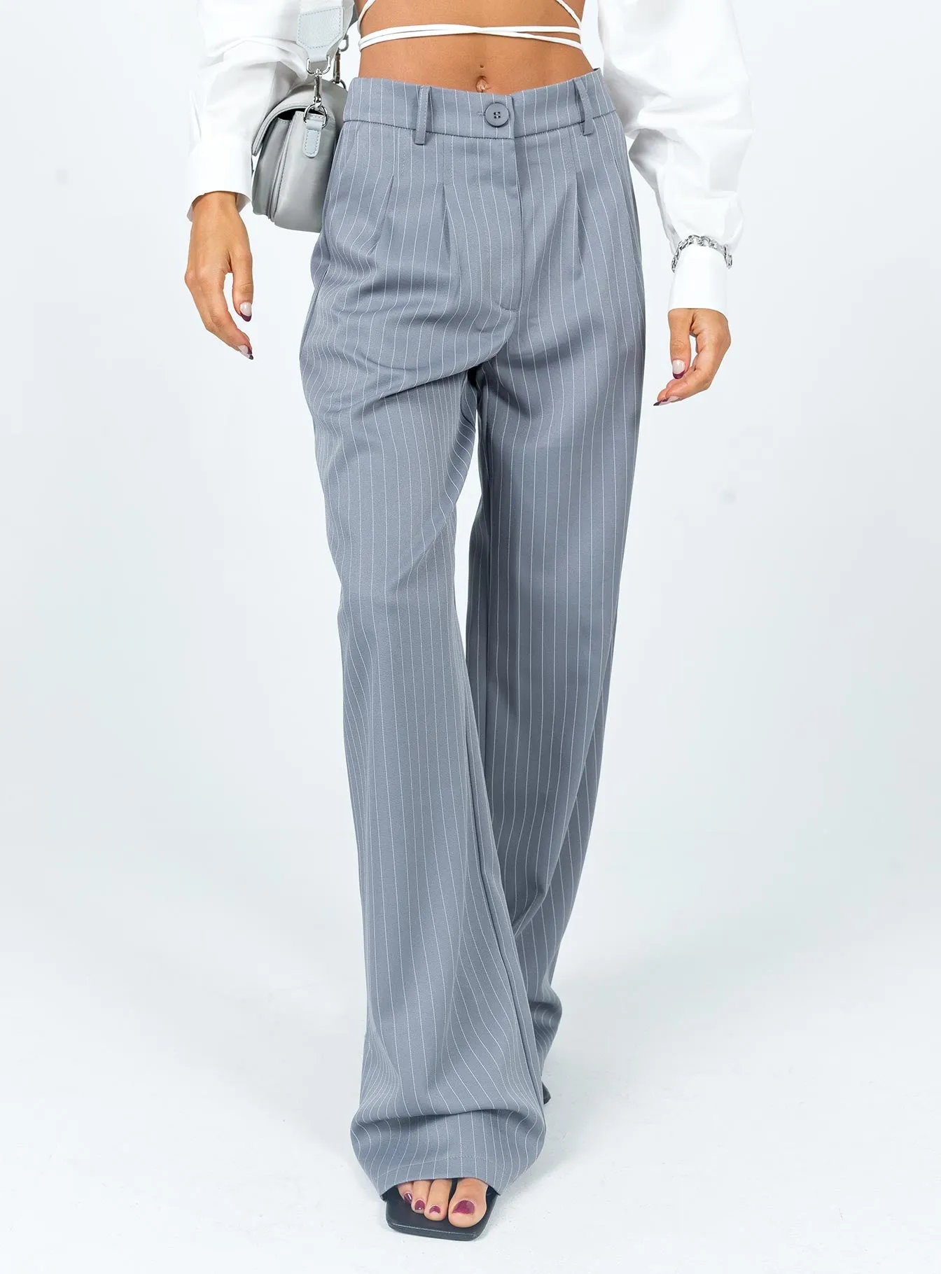 Archer Pants Pinstripe Grey Petite