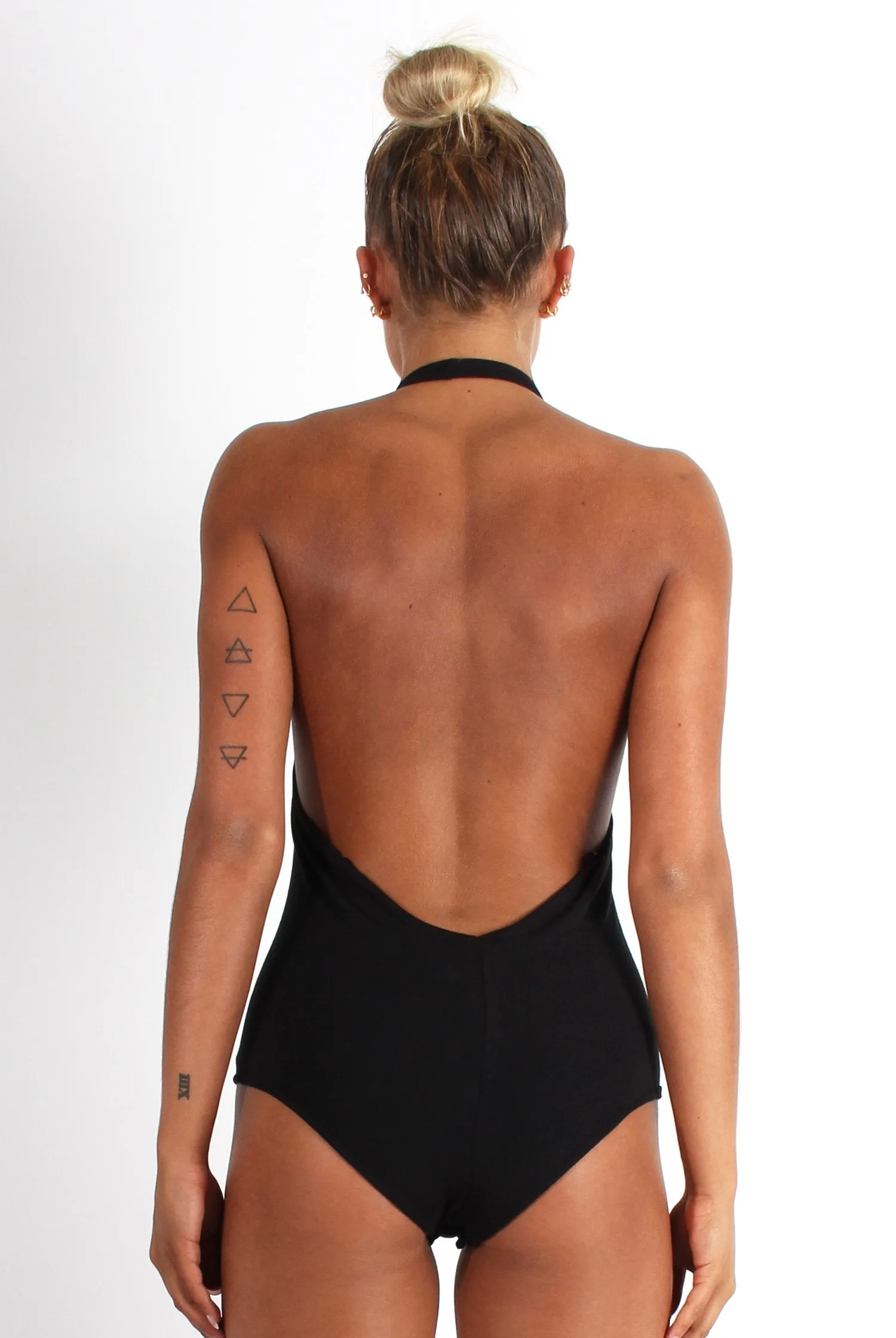 Athene Black Halter Neck Bodysuit