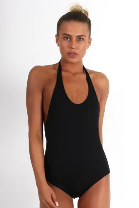 Athene Black Halter Neck Bodysuit