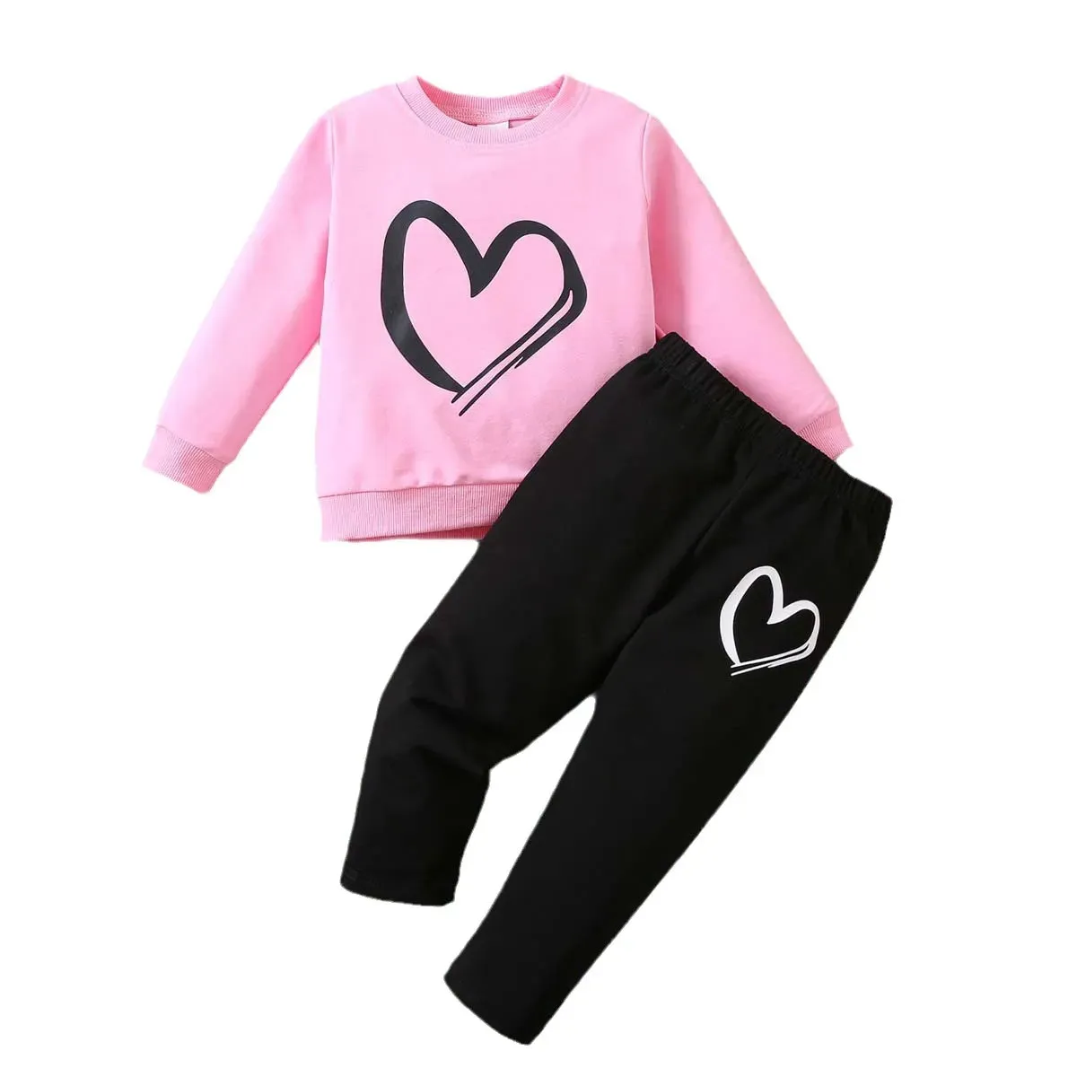 Baby Girl 2-6Year Heart Love Clothes Sets