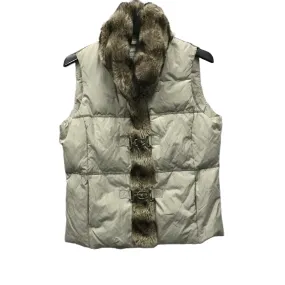 Beige Vest Puffer & Quilted By Hilary Radley, Size: M