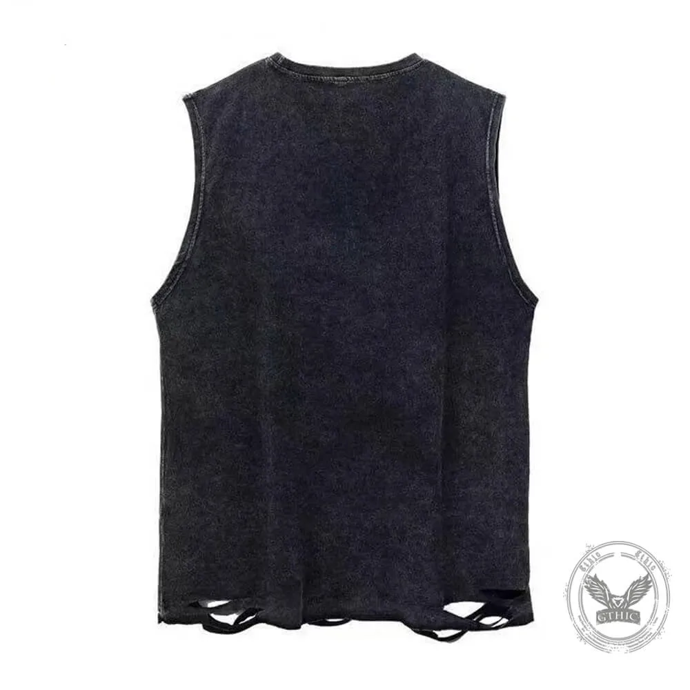 Black Simple Solid Color Vest Top