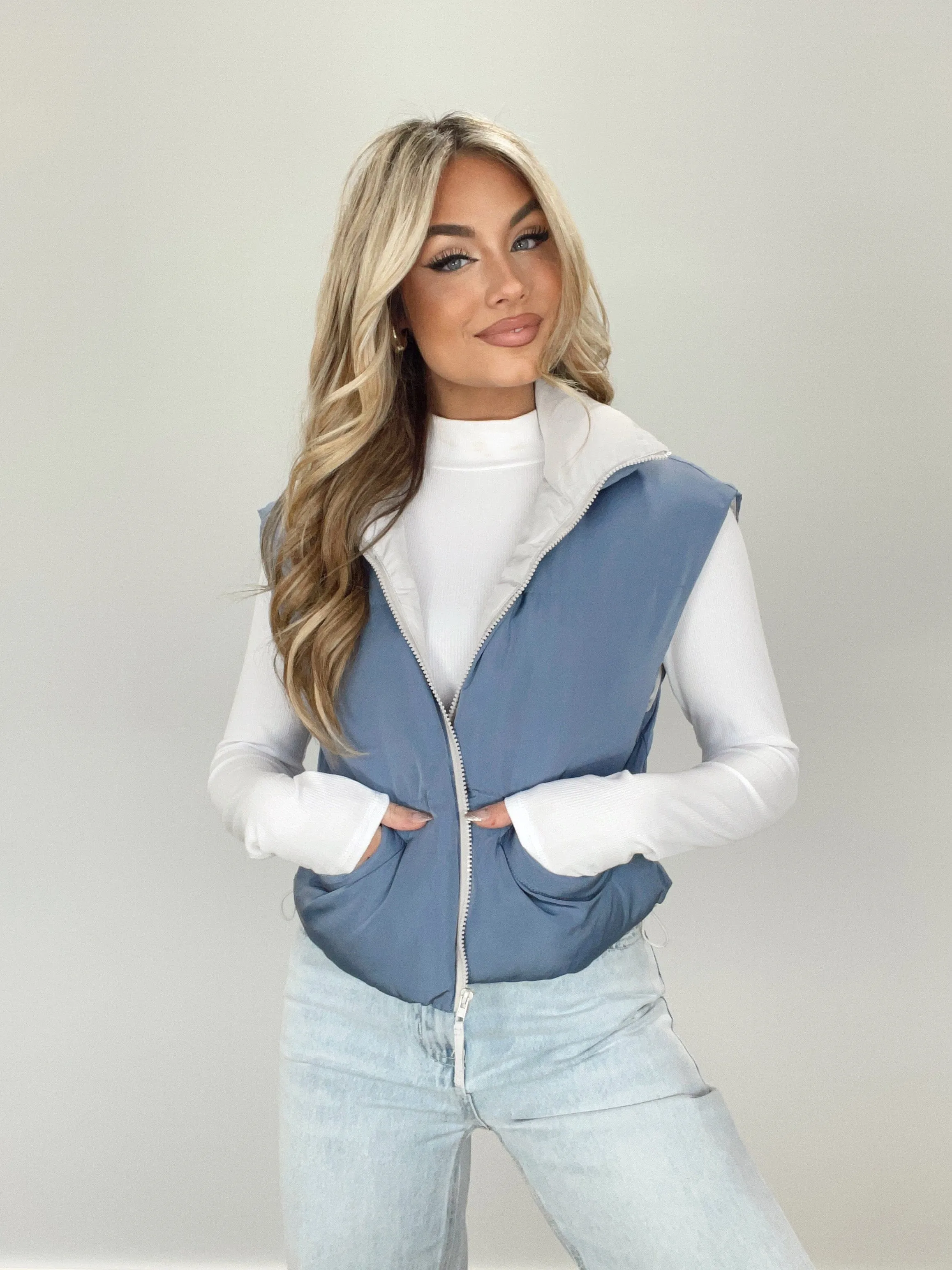 Blue Puffy Vest