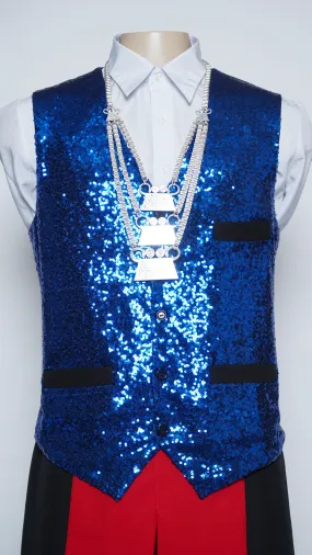 Blue Sequins Vest