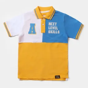 Boys Cotton PK Polo Next Level-Citrus