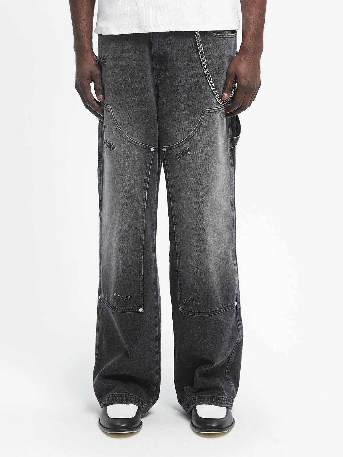 CARPENTER PANTS - WASHED BLACK