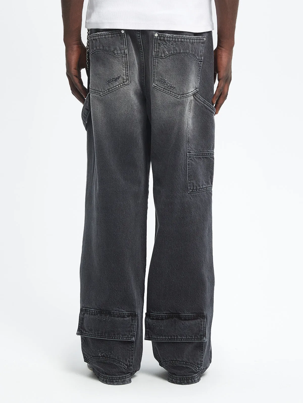 CARPENTER PANTS - WASHED BLACK