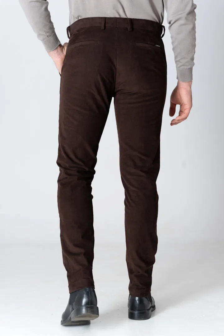 Coffee Brown Corduroy Stretch Pants