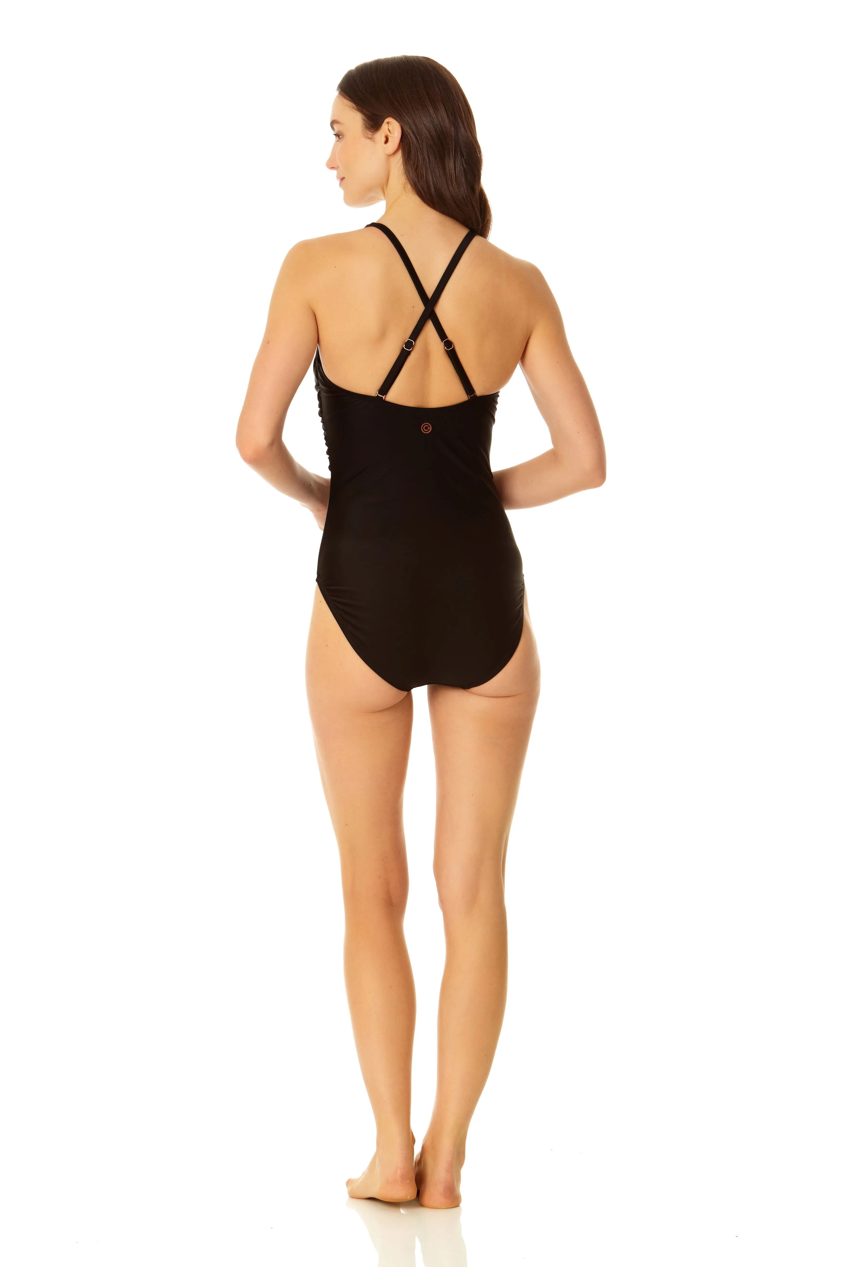 Coppersuit - Women's Tummy Control Convertible Cross Front One Piece Swimsuit