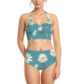 Daisy Women's Swimsuit Set With Halter