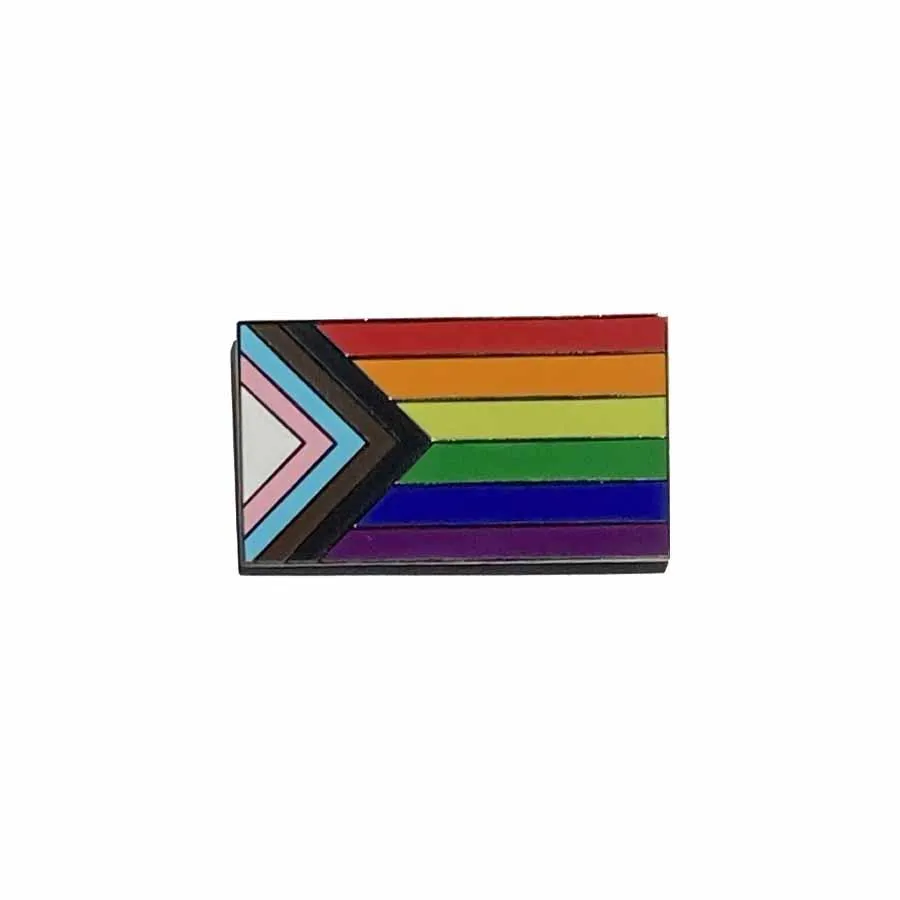 Daniel Quasar Progress Pride Rainbow Flag Pin Supporting Rainbow Railroad