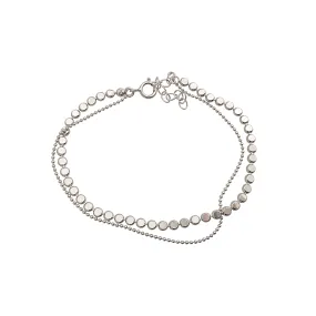 Double Chain Bracelet Rhodinated Sterling Silver