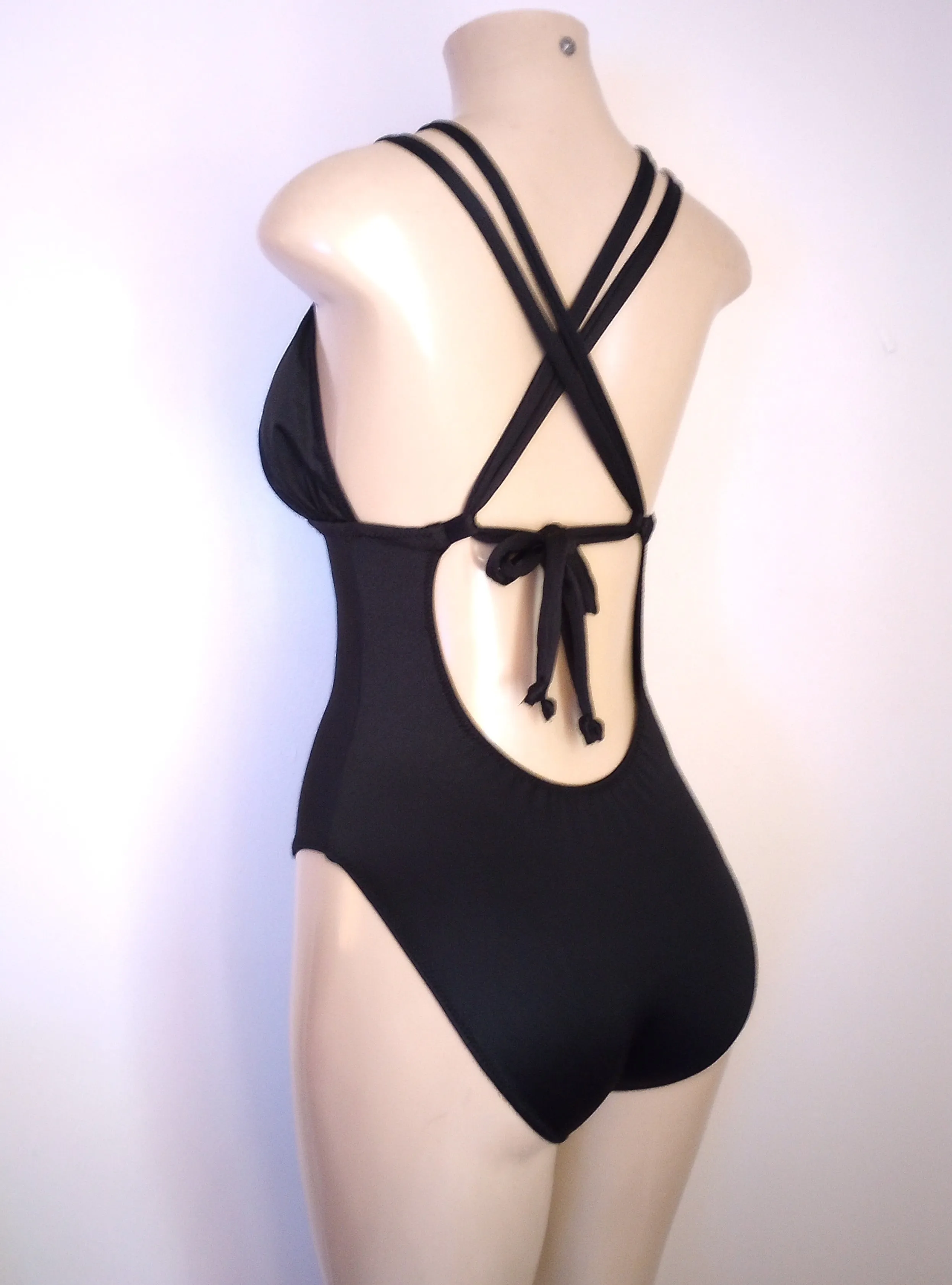 Double String High Leg One Piece Swimsuit