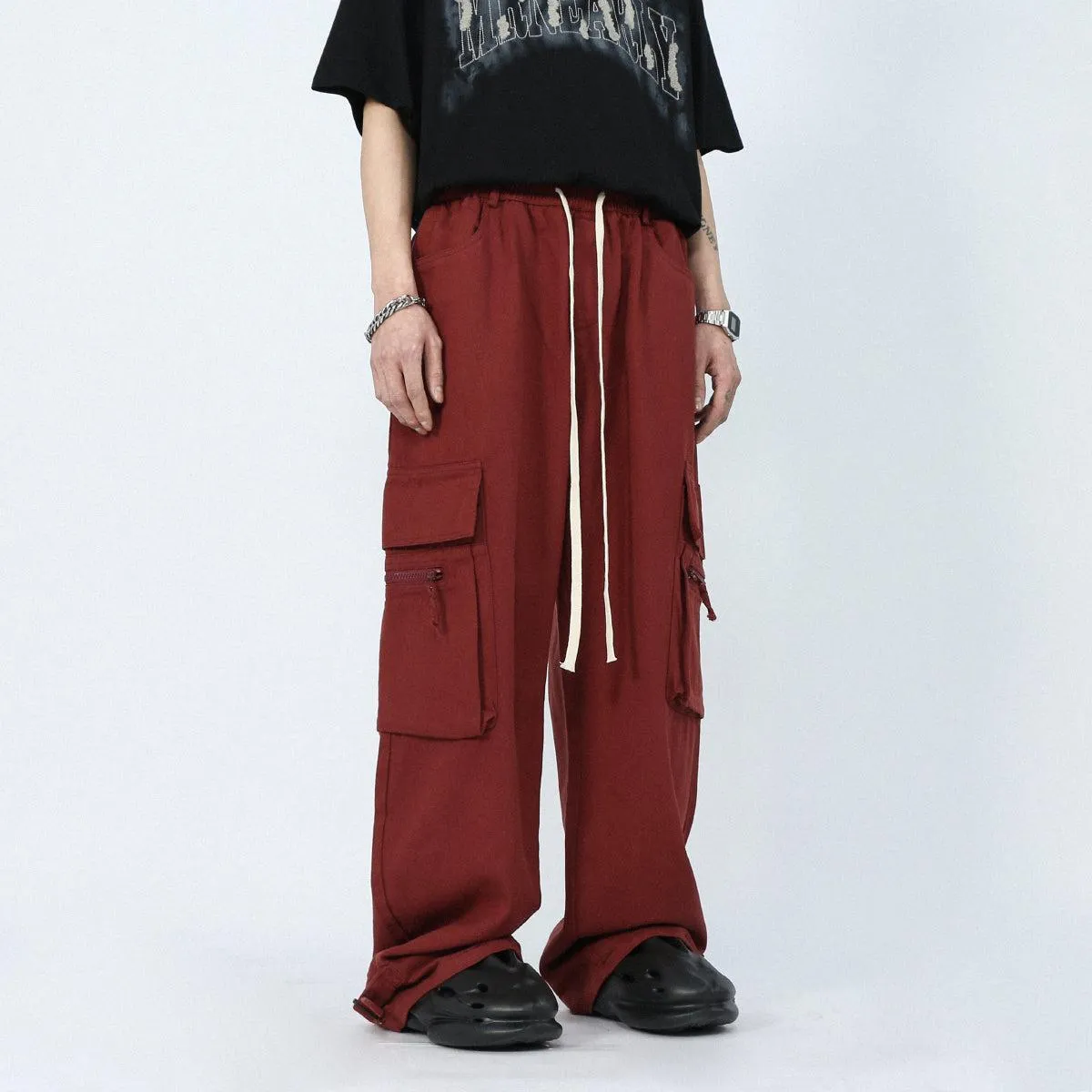 Drawstring Waist Cargo Pants