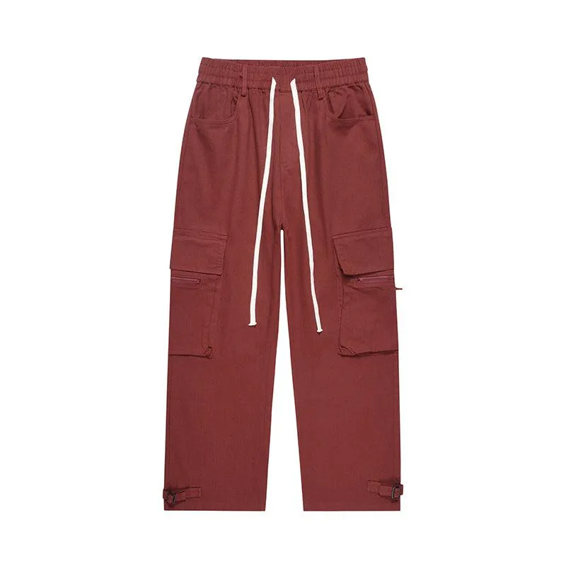 Drawstring Waist Cargo Pants