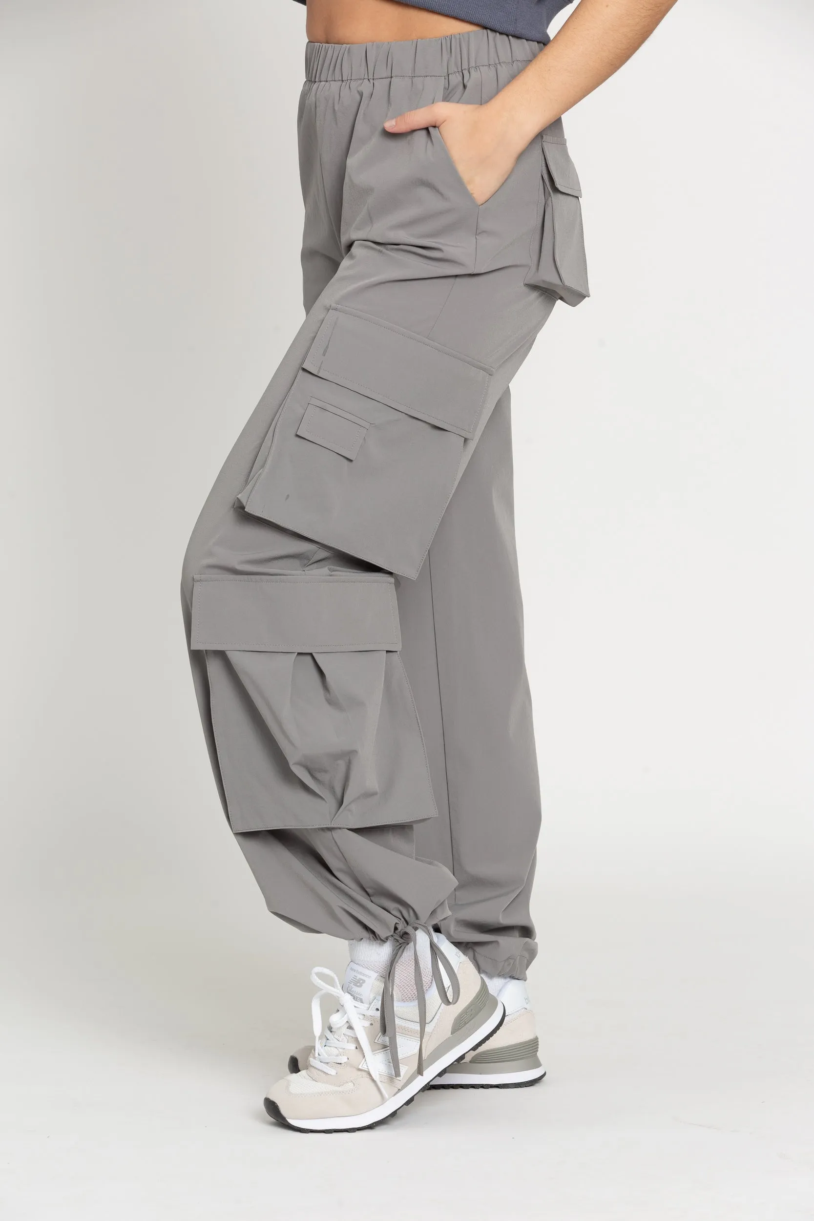 Dusty Grey Parachute Pants