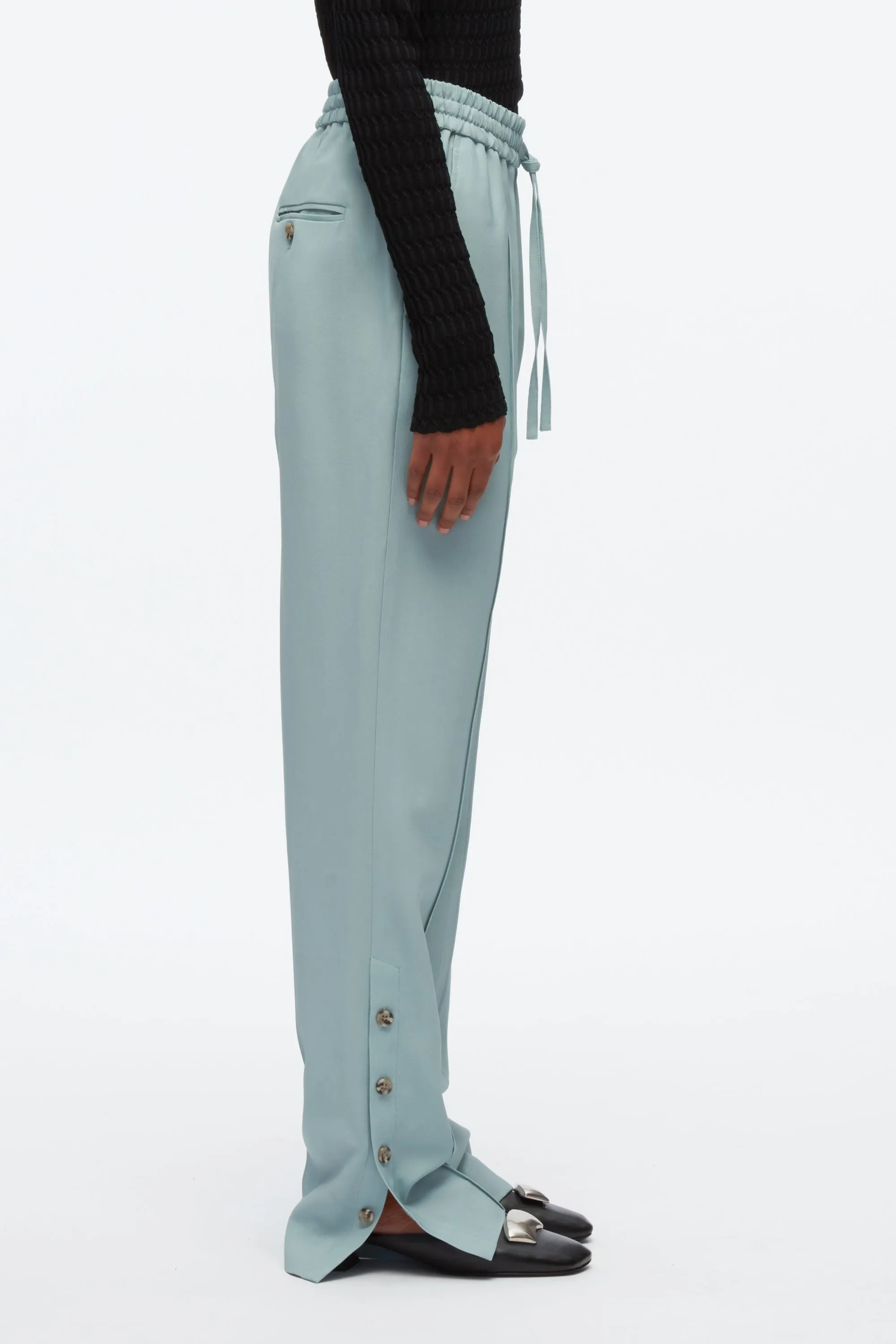 Elasticated Pants With Side Vent