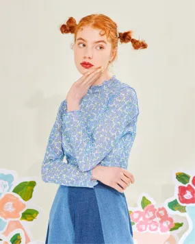 Flower see-through tops (Blue)