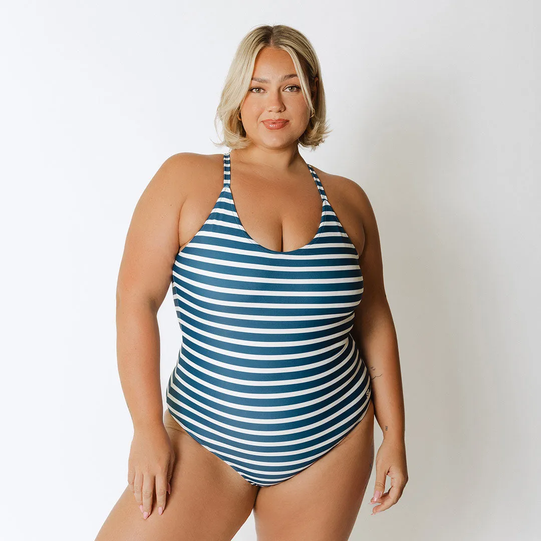 Freestyle One-Piece 2.0, Navy/Cream Stripe