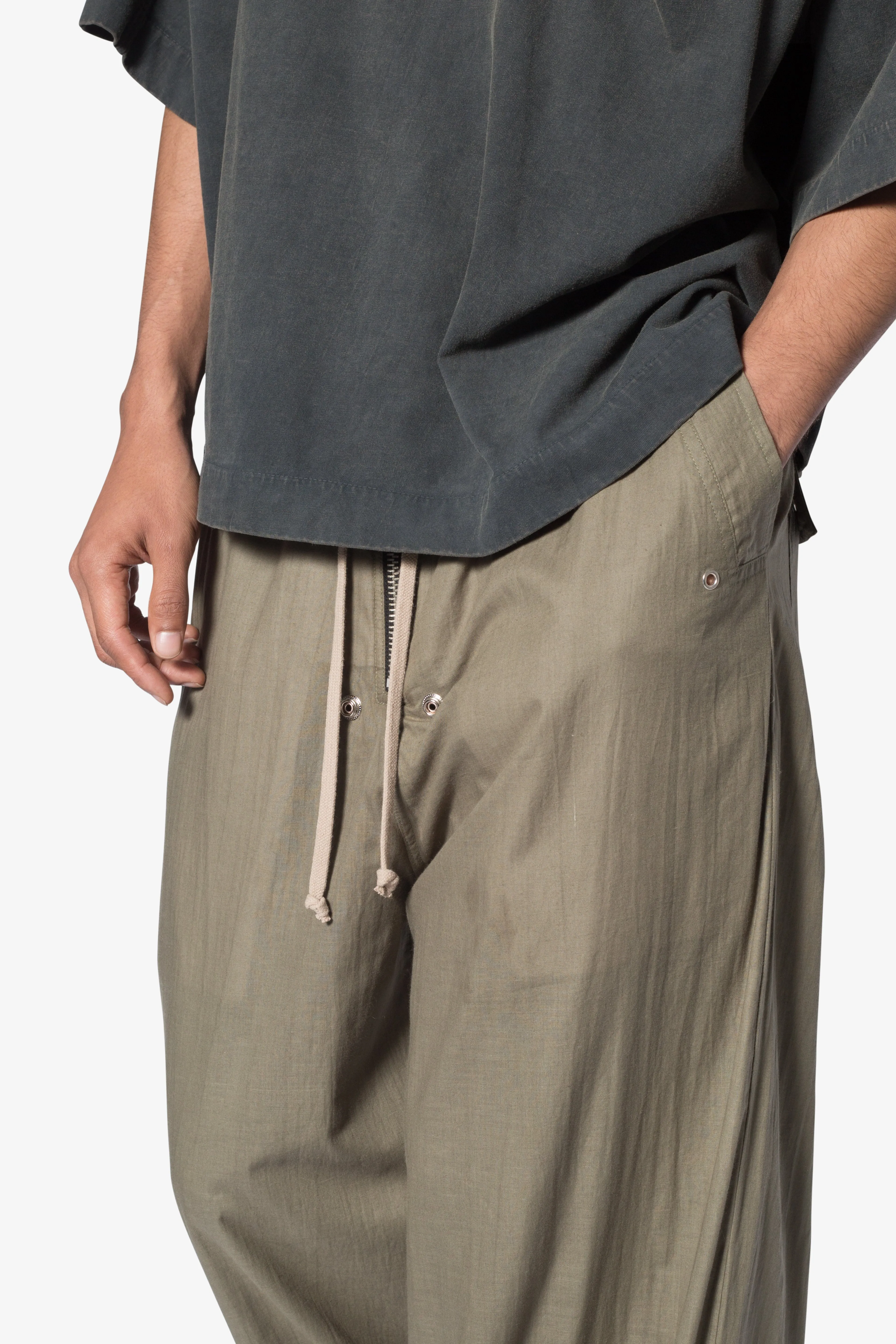 Gauze Layered Rave Pants - Olive