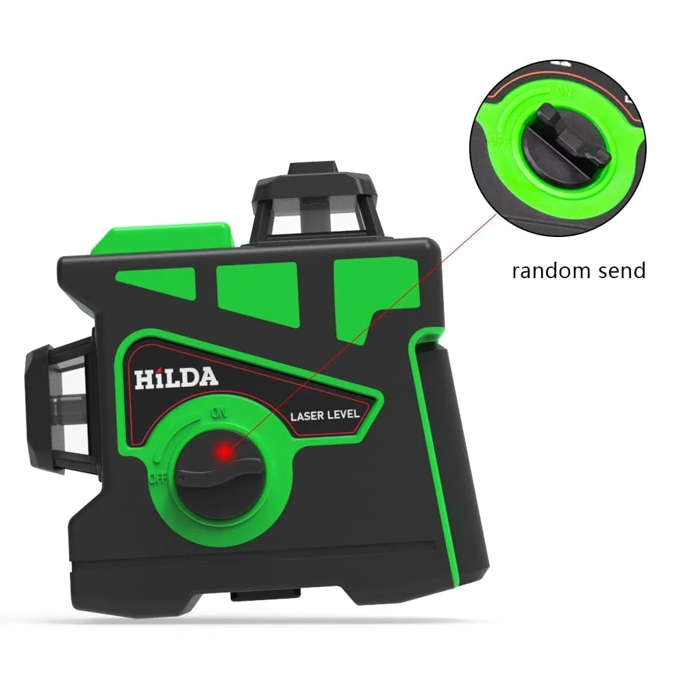 HILDA Laser Level 12 Lines 3D Level Self-Leveling 360 Horizontal And Vertical Cross Super Powerful Green Laser Level