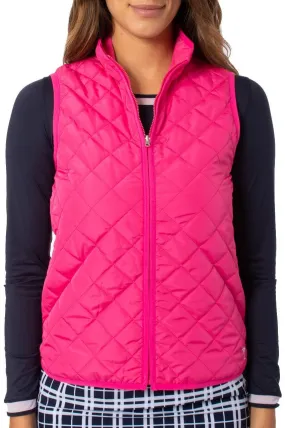 Hot Pink Quilted Wind Vest