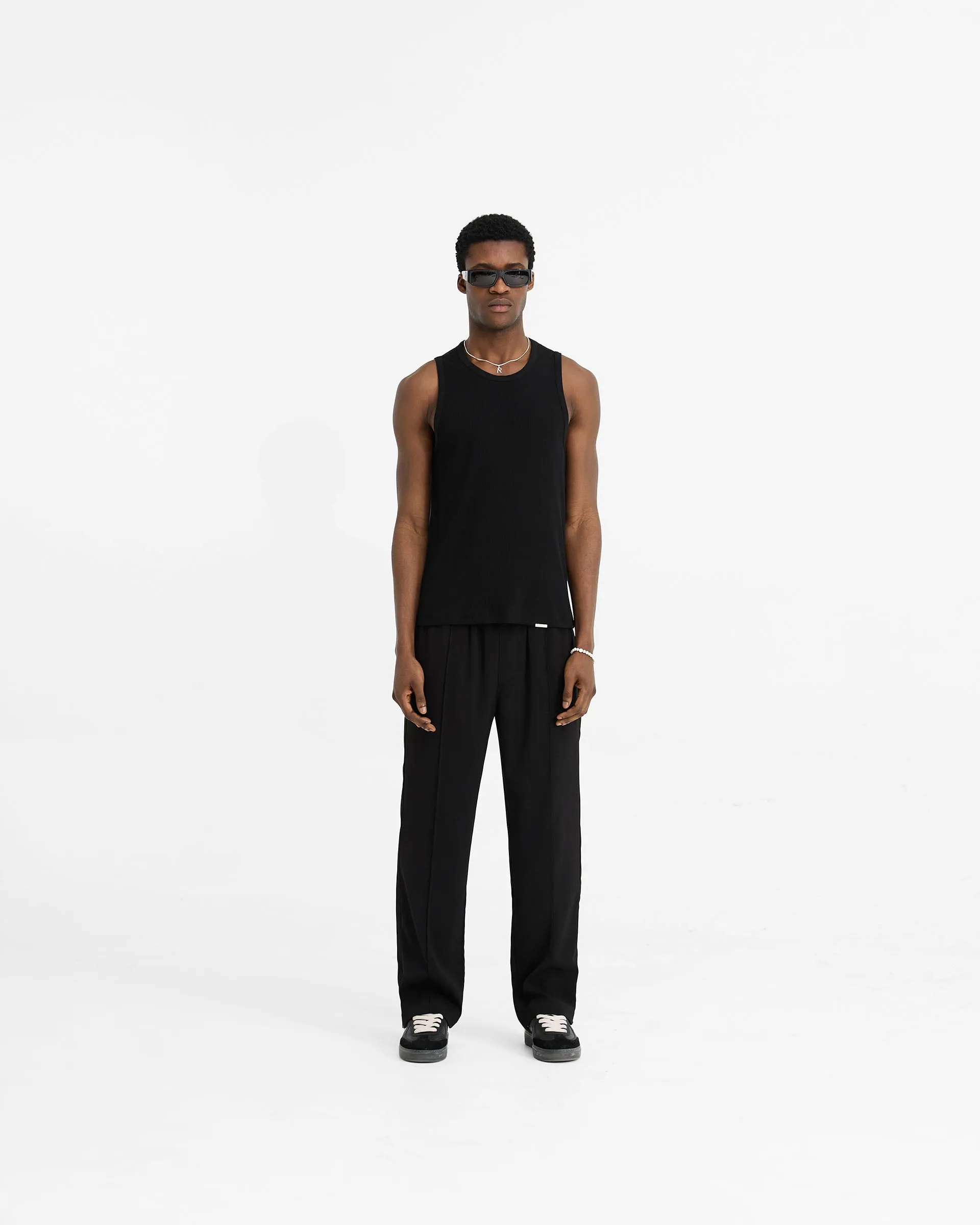 Initial Rib Vest - Black