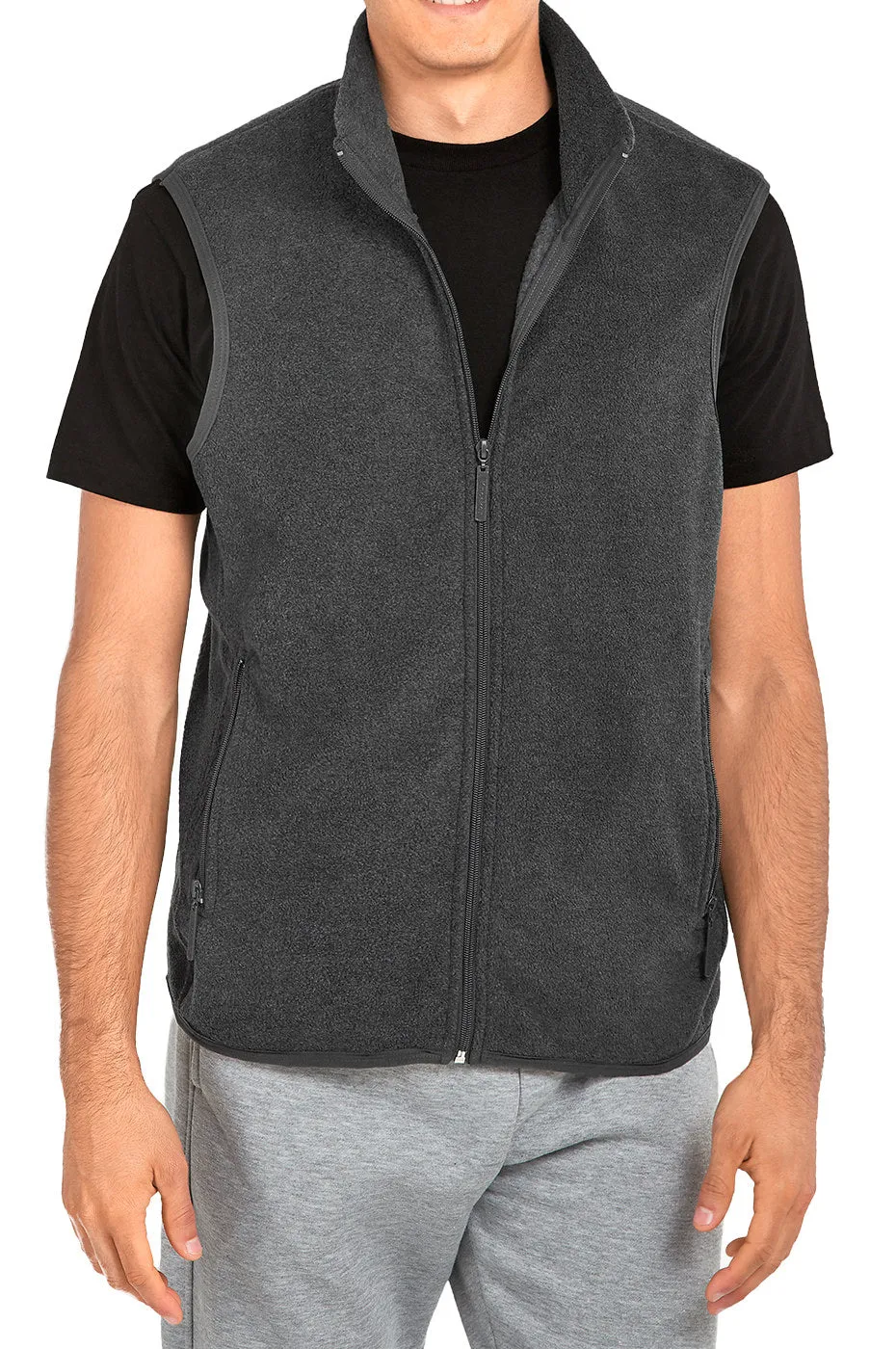 KNOCKER MEN'S POLAR FLEECE VEST (PF1500_CH/GR)