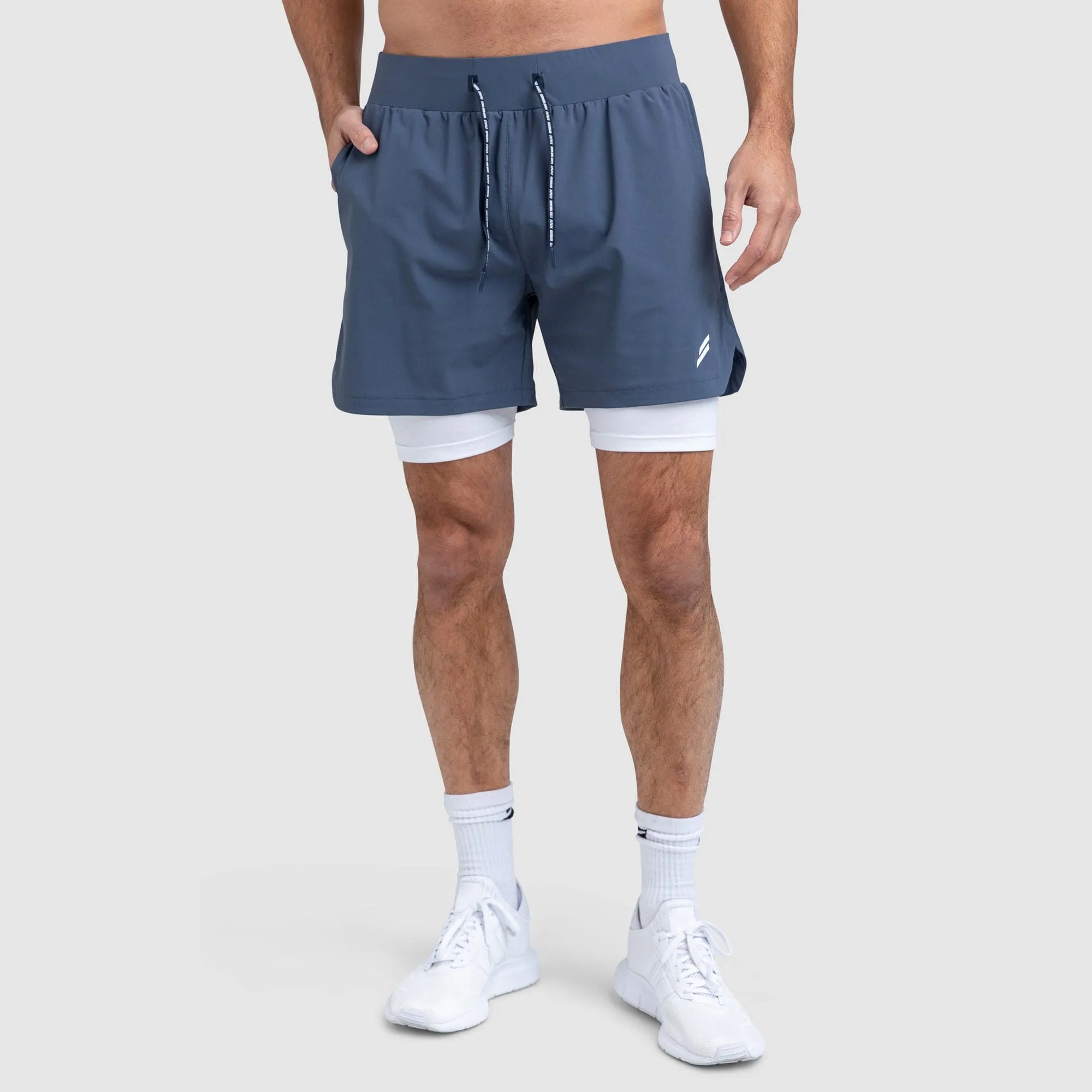 Level Up Shorts - Steel Blue