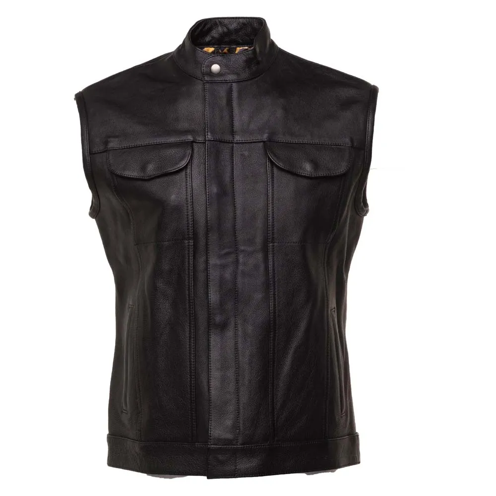 Liu round collared vest with snap button