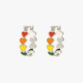 Love Enamel Heart Hoop Earrings