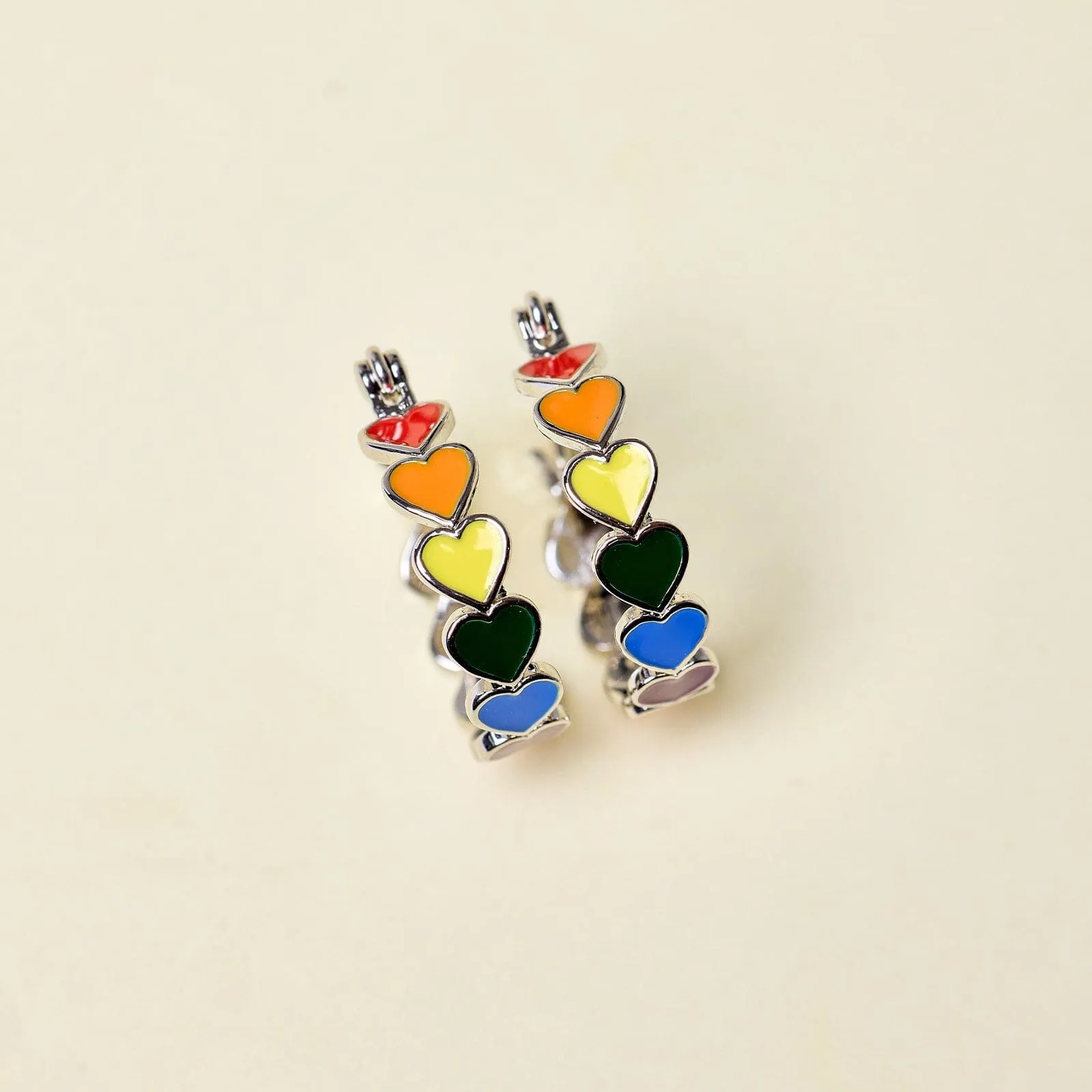 Love Enamel Heart Hoop Earrings