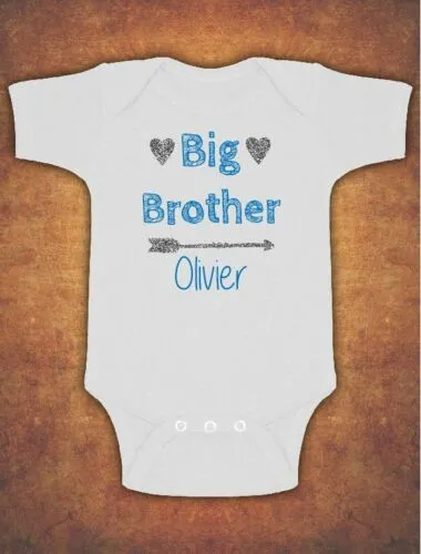 Personalised Big Brother Birthday Present Gift baby Kids Grow Body Suit Vest Boy