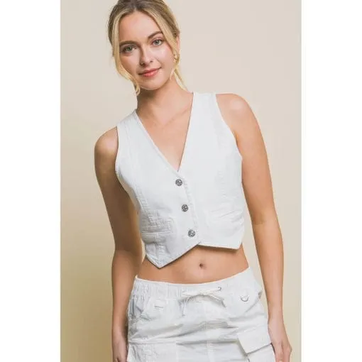 The Classic Women's Denim Cropped Top