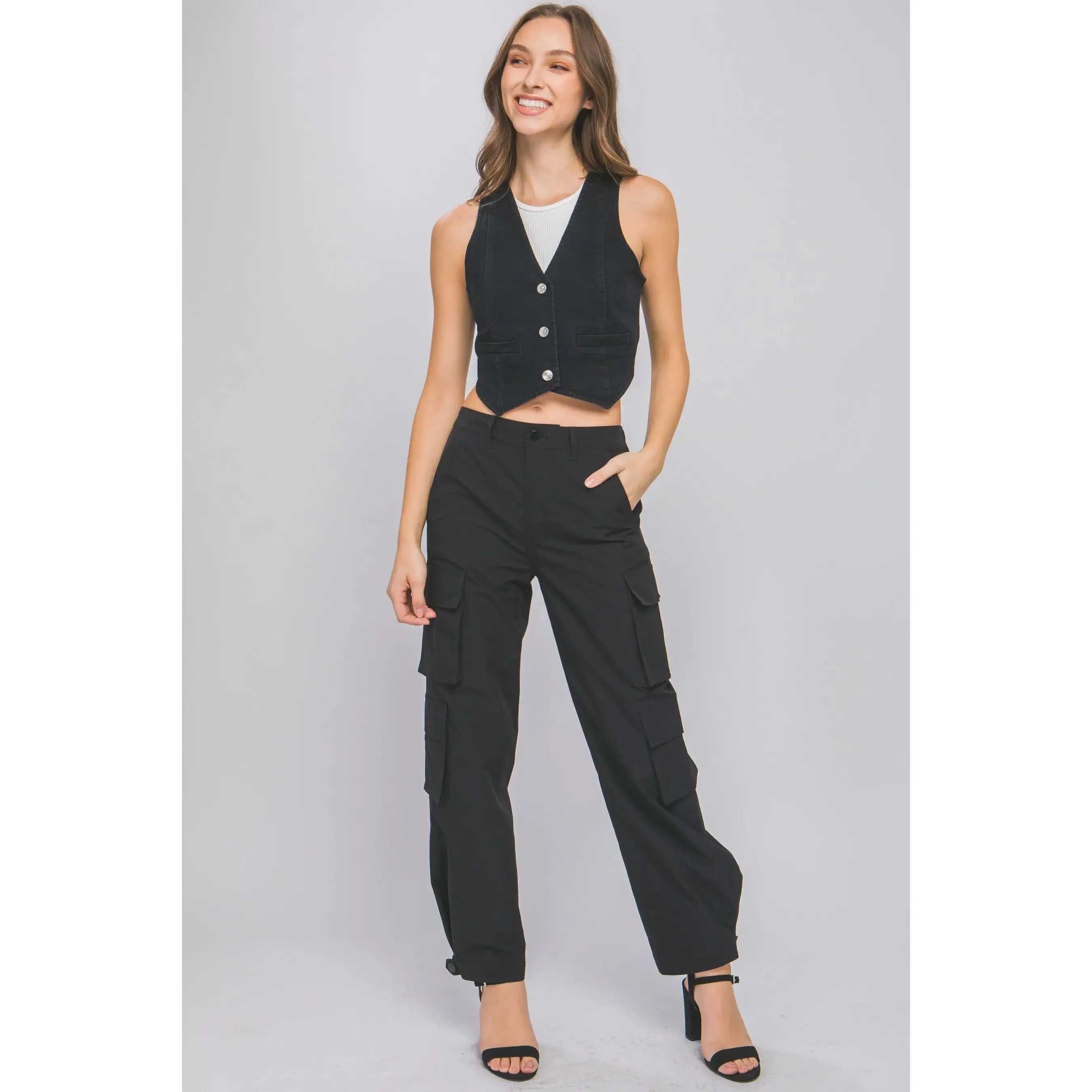 The Classic Women's Denim Cropped Top