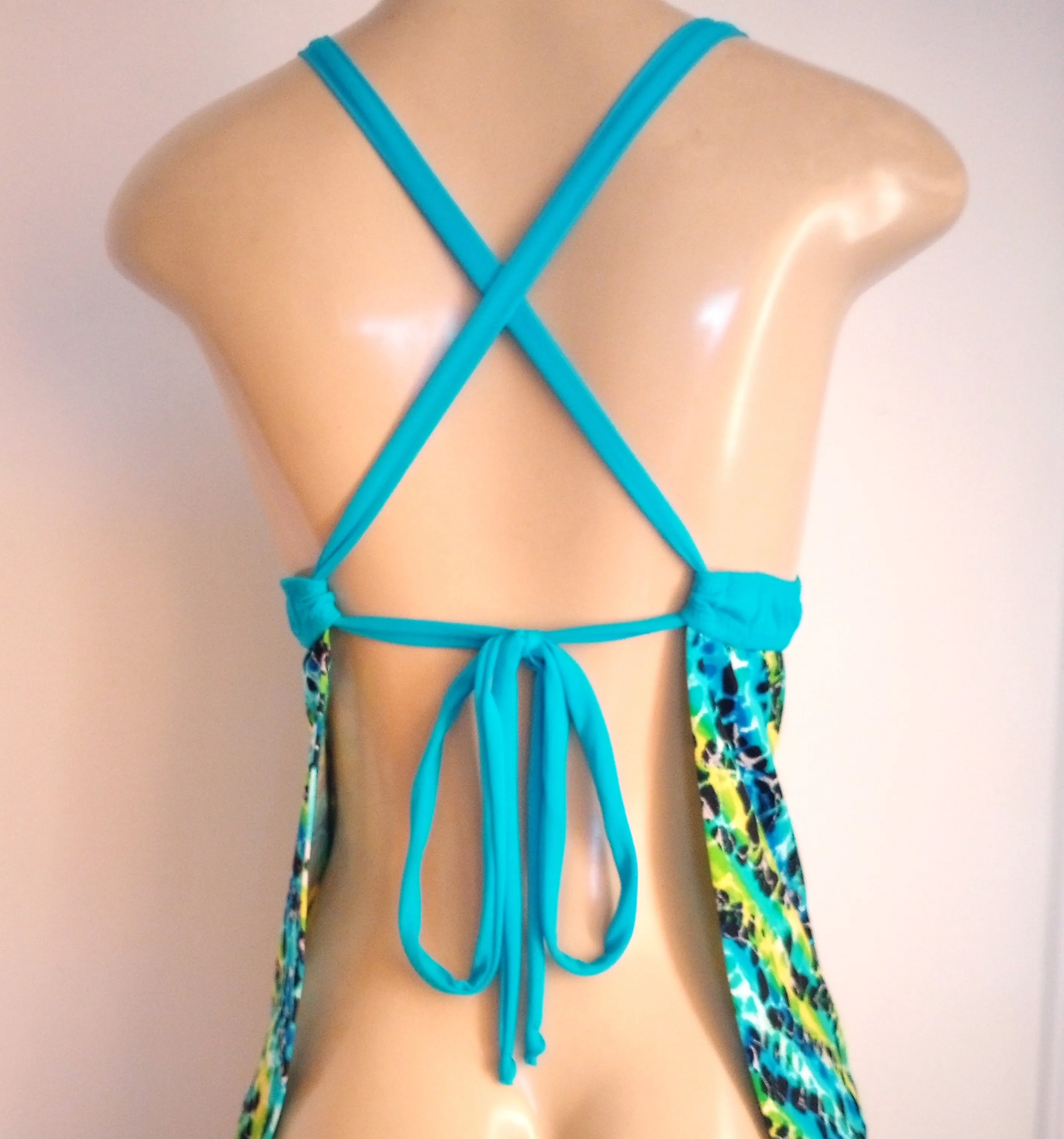 Tying Back Tankini Swimsuit Tops