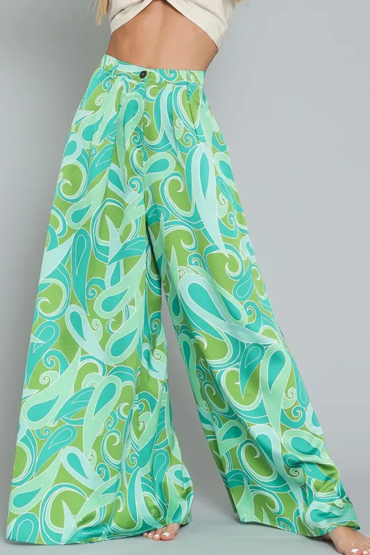 Wide Leg Swirl Pants